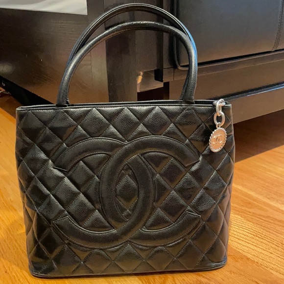 CHANEL Handbags - Chanel Tote Medallion Black Caviar Shoulder Bag